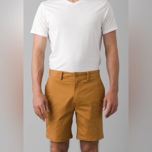 PRANA SZ 36 WESTOVER BROWN SHORT ORGANIC COTTON HIDDEN POCKET